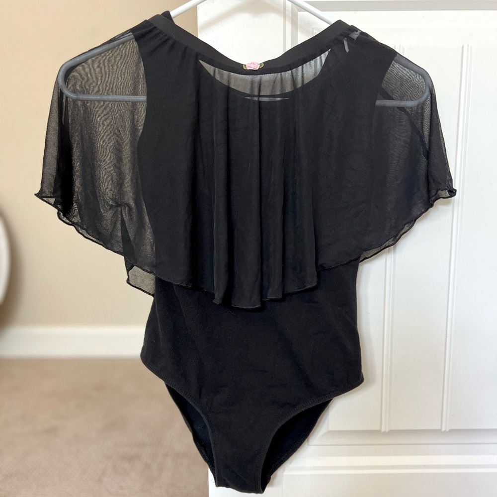 Girls Ballet Bundle - Black One-Piece Sleeveless Leotard with Skirt